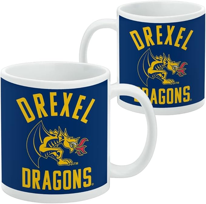 Drexel University Dragons Logo Ceramic Coffee Mug, Novelty Gift Mugs for Coffee, Tea and Hot Drinks, 11oz, White