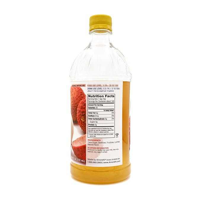 Amoretti - Natural Lychee Artisan Flavor Paste, 8 oz, Perfect For Ice Cream, Beverages, Cakes, and more, Preservative Free, Vegan, Gluten Free, No Artificial Sweeteners, Highly Concentrated