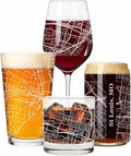 Blue Ridge Mountain Gifts - Saint Louis Souvenir - Missouri Glassware Gift, Etched City Map, Laser Engraved and Dishwasher Safe