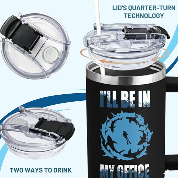 Scuba Diving Gifts for Men Women, Scuba Diving Gifts for Him Her 40oz Tumbler with Handle, Unique Gift for Divers Instructor, Gift for Birthday Christmas, Fathers Day Mothers Day