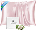 Ravmix Silk Pillow Cases with Zipper, 21momme Mulberry Silk Pillowcase for Hair Skin Health, Soft Smooth Breathable Cool Pillow Cover for Beauty Sleep with Gift Box 1PC(Queen 20"x30", Soft Pink)