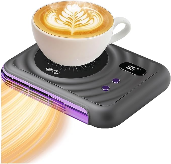 2025 Pro Mug Warmer with Warm Air Function, 3-Temp Settings, Coffee Mug Warmer for Desk Coffee Cup Warmer for Tea Milk Candle Cool Office Gadgets Accessories for Men Women Gifts for Coffee Lovers