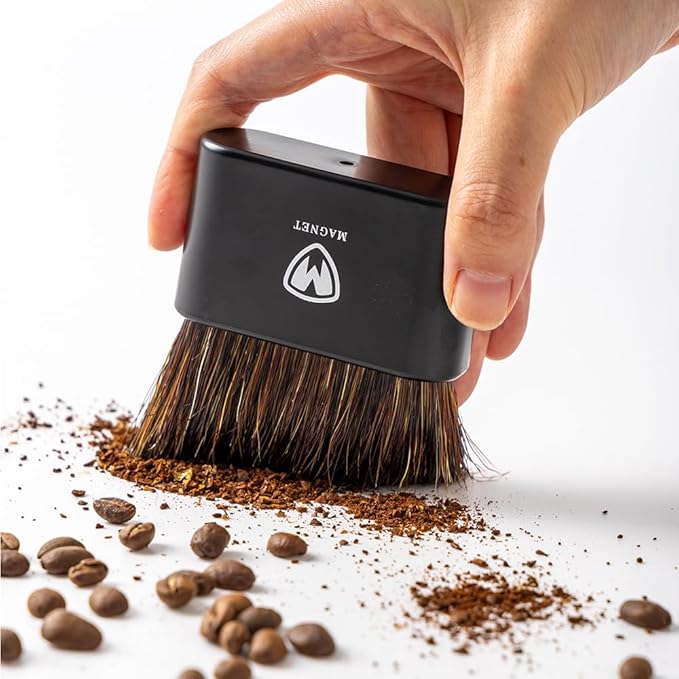 Magnet Barista Brush Pro – Espresso Machine & Coffee Grinder Cleaning Brush with Anti Static Handle, Natural Boar Bristles, Anti-Static, Magnetic Storage, Professional Barista Tool
