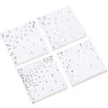 100 Silver Napkins - 4 Assorted Designs l 3-Ply Cocktail Napkins Paper Folded 5 x 5 Inches l Bar Napkins Disposable Party Napkin for Wedding Baby Shower Birthday (Assorted Pink)