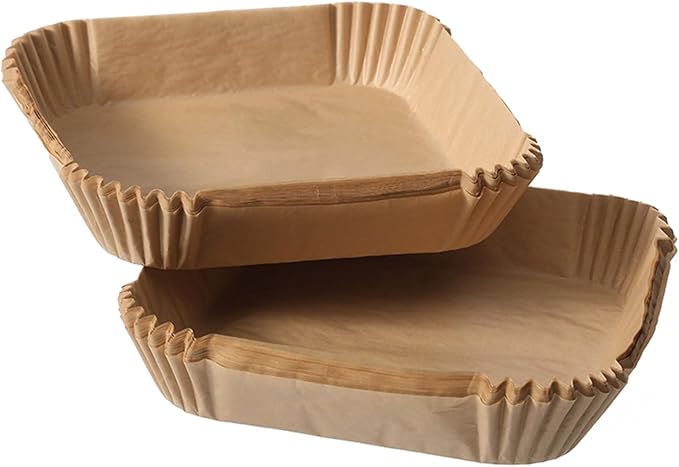 Air Fryer Liners Disposable Square. Virgin Pulp Parchment Paper for 4qt-6qt Air Fryer.Food Grade,Non-stick, Oil-proof & Heat Resistant for Baking,Microwave,Cooking & Deep Fryer Accessories (125)