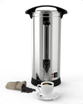 10L/2.6 Gal Commercial Coffee Urn with Double Wall Insulation, Stainless Steel Electric Coffee Maker & Beverage Dispenser, 60 Cups Large Capacity for Weddings, Parties, Catering, Buffets