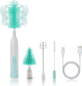 Electric Cleaning Brush with Bottle Brush & Milk Mixer, Rechargeable Electric Bottle Brush with 2 Speed Mode,Powerful Waterproof Bottle Cleaner Brush,A Must Have for Daily Life (Blue)