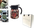 Vintage Floral Pattern Teapot, Doresty Tea Pot, Vintage Floral Pattern Tea-Built-In Infuser, Stainless Steel Thermal Carafe with Lid for Hot Drinks (Red, Plastic handle)