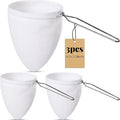 3 Pack Fine Mesh Strainer Bags Stainless Steel Handle 9.5" x 5.3" Large Reusable Cloth Tea Filter Sock Traditional Thai Tea Filter with Reusable Strainer Bag (Small)