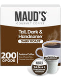 Maud's Dark Roast Coffee Pods, 200ct, Recyclable Single Serve Pods – 100% Arabica Coffee, Compatible with Keurig K Cups Maker