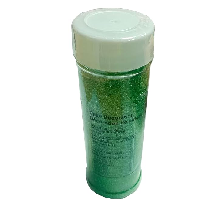 Sentovac Green Sanding Sugar for Baking Edible Sparkling Sugar Sprinkles Coarse Sugar Crystals for Baking Topping Cake Cookie Cupcake Topper Ice Cream Decoration Supplies 3.2 OZ