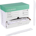 Plastic Knives Disposable Individually Packaged Knive White 7Inch Commercial Take Away Knives Heavy Individually Wrapped Knives 100 PCS