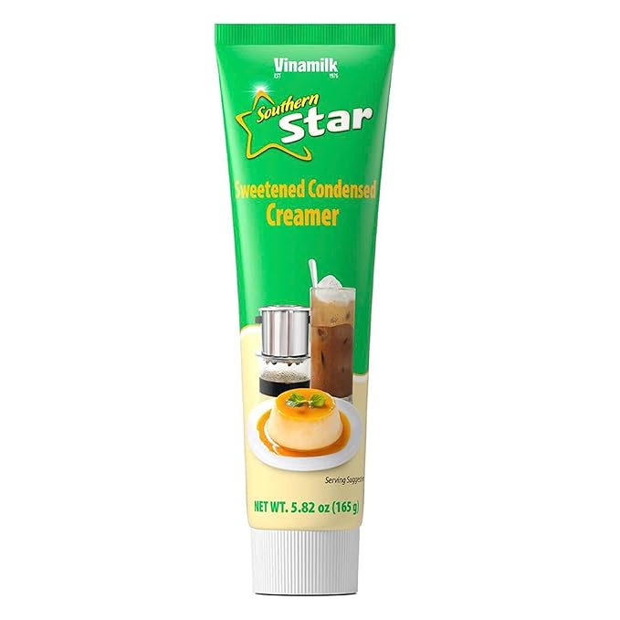 Vinamilk Sweetened Condensed Creamer Tubes 5.82 Oz Each, Kantar Choice, Light Creamy Sweet - Portable Liquid Creamer for Vietnamese Drip Coffee, Smoothie, and Dessert (5.82 Oz)