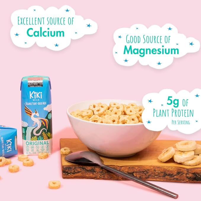 Original Kiki Milk, Organic, Plant Based, Gum Free, GMO Free, Dairy Free, Soy Free, Gluten Free, Glyphosate Free (8 oz • Pack of 12)