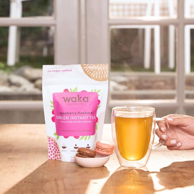 Waka Instant Tea Mix – 2-Bag Bundle – 100% Tea Leaves, No Additives, Unsweetened – Kenyan Black & Raspberry Green (4.5 oz Each)