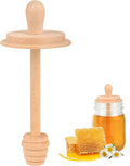 Wooden Mason Jar Honey Dippers - Honey Dipper Wooden Stick for Regular Mouth Mason Jars, Honey Spoon Mason Jar Honeycomb Lid for Regular Mouth 16 oz Mason, Ball Jars (1X Honey Dippers Standard 16OZ)