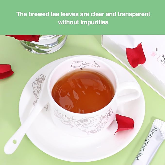 Taiping HK Rose Instant Green Tea Classic-100% Tea Leaves 10 Single Serve Stick Packs Unsweetened No Additives On-the-Go for Travel, Work, Outdoors , Helps Support Digestive Health Hot or Iced Teas (10Count)
