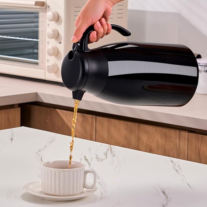 PARACITY 56Oz Thermal Coffee Carafe with Stainless Steel Liner, Coffee Carafes for Keeping Hot, Double Walled Vacuum Insulated Coffee Urn for Coffee & Tea, Home & Office (1, 56oz)