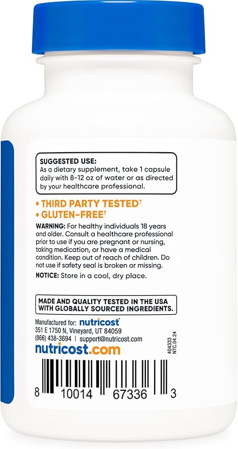 Nutricost Lithium Orotate 5mg, 120 Capsules - Veggie Caps, Non-GMO, Gluten Free (Pack of 2)
