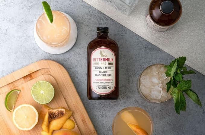 Bittermilk No.5 Charred Grapefruit Tonic with Bulls Bay Sea Salt – All Natural Handcrafted Cocktail Mixer – Margarita Mix, Cocktail Mixer