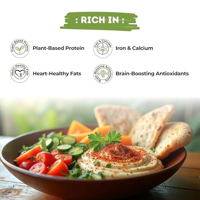 Organic Tahini Paste 16 oz (1lb) - Smooth Tahini Organic from Hulled Sesame Seeds - USDA Certified, Kosher, Gluten Free - Creamy Tahini Sauce & Sesame Paste for Cooking - The Holly Tree