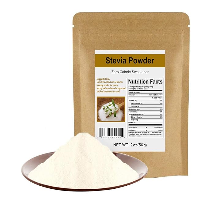 CCnature Stevia Powder Extract Natural Sweetener Zero Calorie Sugar Substitute 2 oz