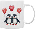 QASHWEY Penguin Mug, Valentines Coffee Mug Gifts for Him Her Wife Husband, Valentines Mug Tea Cup Gifts for Him Her Boyfriend Girlfriend, Penguins I Love You Mug Coffee Cups Ceramic 11oz