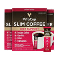 VitaCup Slim Instant Coffee Packets, with Garcinia, Fiber, B Vitamins, Skinny Coffee, Bold & Smooth, Medium Dark Roast, 100% Arabica Coffee in Single Serve Sticks, 72 Ct