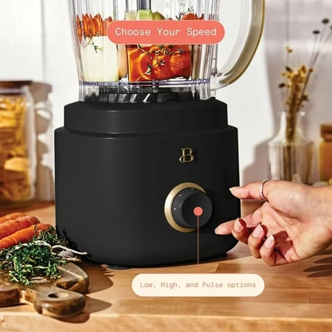 Beautiful 10‑Cup Food Processor ‑ 500 W, Variable Speed, Twist‑Lock, Dishwasher‑Safe Parts, Included Accessories (Black Sesame)