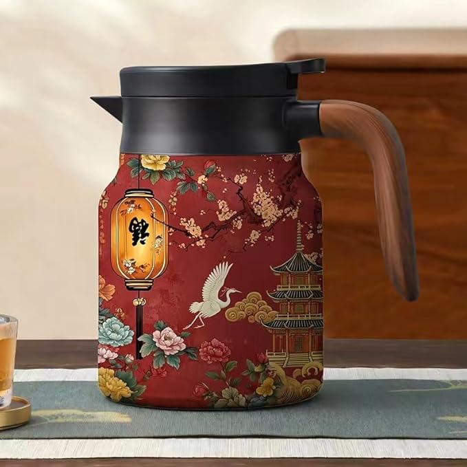 thermal teapot with infuser,Tea Pot with Infusers for Loose Tea,1000ML Thermal Teapot with Removable Infuser & Lid (B)
