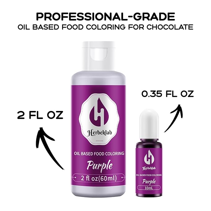 Purple Oil Based Food Coloring – 2 fl oz Professional Grade Concentrated Oil Food Dye for Melting Chocolate, Candy Melts, Cake Pops, Strawberries & Baking