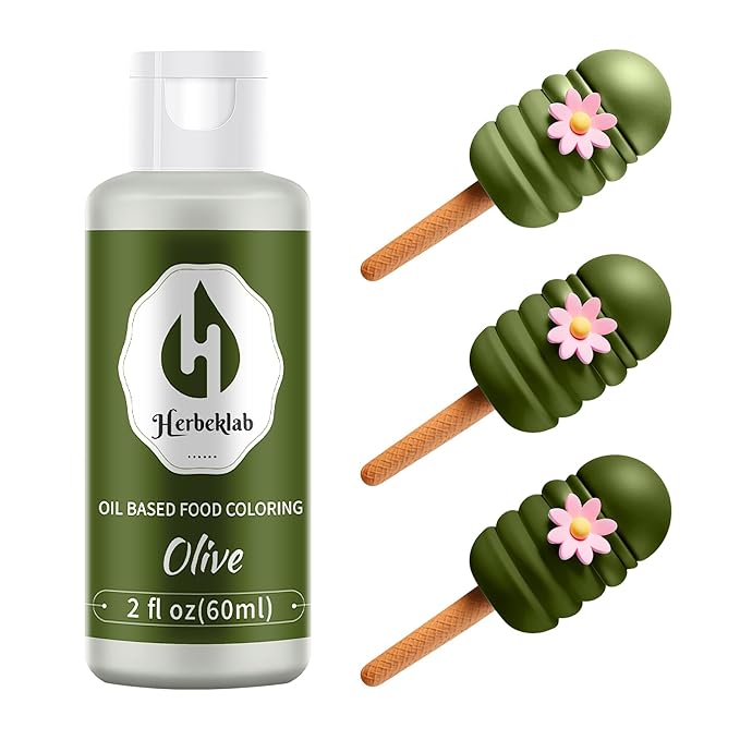 Olive Oil Based Food Coloring – 2 fl oz Professional Grade Concentrated Oil Food Dye for Melting Chocolate, Candy Melts, Cake Pops, Strawberries & Baking