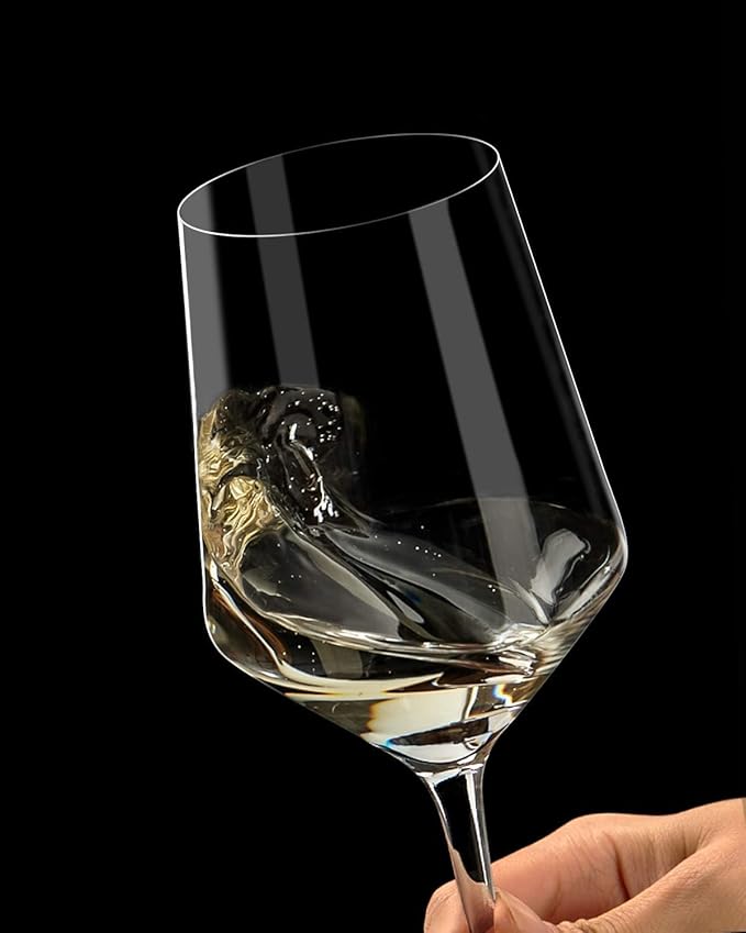 OJA Red Wine Glasses Set of 6, Premium Crystal Wine Glasses Hand Blown, 17 oz, Long Stem, Thin Rim, Perfect for Daily Use, Unique Wedding Anniversary or Birthday Gift