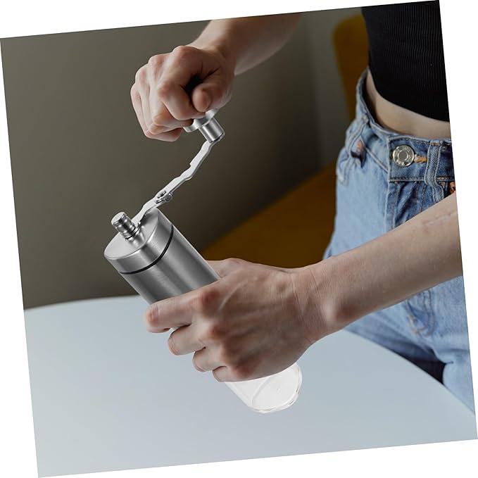 Milisten Manual Coffee Grinder Triangle Handle Stainless Bean Mill Adjustable Grind Size Easy to Use for Home Brewing for Coffee Enthusiasts