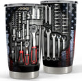 SANDJEST Mechanics Tumbler Mechanic Dad Tool Box 20oz Tumblers with Lid Gift for Daddy Father Papa Christmas Birthday Fathers Day