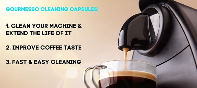 Gourmesso Nespresso Cleaning Pods - 10 Cleaning Capsules for Nespresso Original Machines. Cleaning Kit for Better Tasting Coffee!