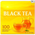 Black Tea Bags, Hot or Iced Tea Bags 100 Count - Individually Wrapped Bold Classic Flavor - Home Office Breakfast Travel Event Holiday