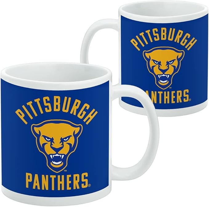 University of Pittsburgh Panthers Ceramic Coffee Mug, Novelty Gift Mugs for Coffee, Tea and Hot Drinks, 11oz, White