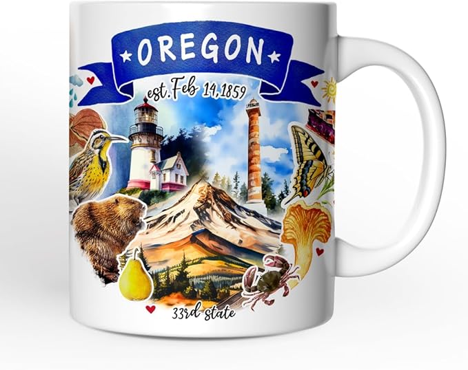 OrnamentallyYou Artistic Oregon State Themes and Landmarks Mug