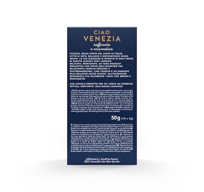 Caffè Borbone Ciao Venezia Aluminum Capsules Compatible with Nespresso Original Machines, Medium Roast, 100 Count
