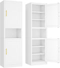 Tall Narrow Storage Cabinet 66.93" H Tall Bathroom Cabinet Metal Pantry Cabinets, 4 Adjustable Shelves for Kitchen, Home Office, Living Room, Dinning Room (20 inches Wide White)