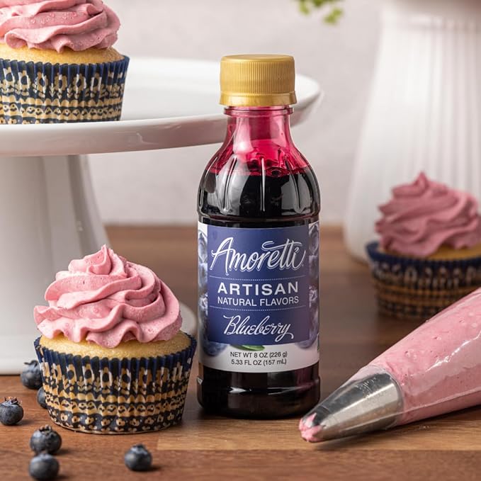 Amoretti - Natural Blueberry Artisan Flavor Paste, 2.2 lbs, Perfect For Ice Cream, Beverages, Cakes, and more, Preservative Free, Vegan, Gluten Free, No Artificial Sweeteners, Highly Concentrated