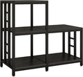5-Tier Mini Fridge Stand, Bakers Rack with Storage,Multi-Purpose Microwave Stand,Mini Fridge Cabinet,Mini Fridge Shelf for Office,Kitchen,Living Room,Coffee Bar,Black