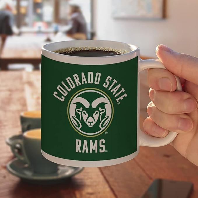 Colorado State University Rams Ceramic Coffee Mug, Novelty Gift Mugs for Coffee, Tea and Hot Drinks, 11oz, White