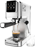 Espresso Machine 20 Bar,Touch Screen Espresso Maker with Steam Milk Frother,Stainless Steel Coffee Machine for Cappuccino Latte Americano Cold Brew,1350W Fast Heat Up System,Silver