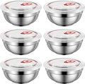 28 Oz Stainless Steel Large Bowls Set of 6, Metal Double-walled Insulated Noodle Soup Bowls with Lids for Adult, Dishwasher Safe and Unbreakable