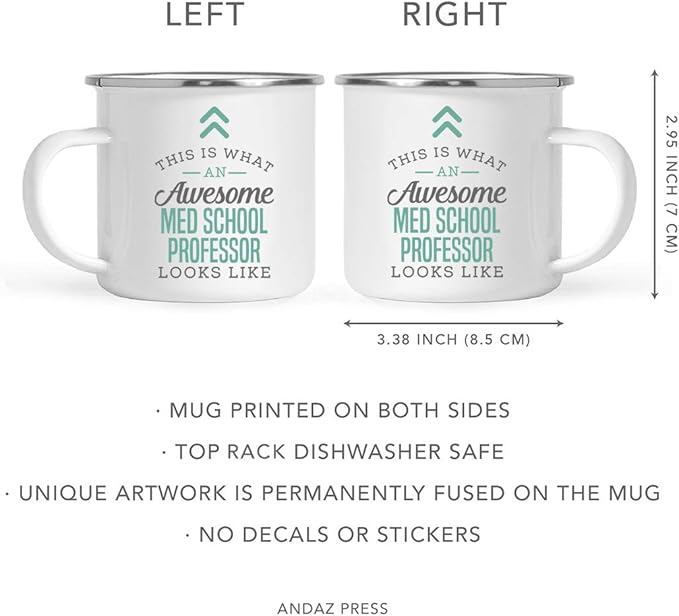 Andaz Press 11oz. Stainless Steel Campfire Coffee Mug Gift, This is What an Awesome Med School Professor Looks Like, 1-Pack, Birthday Gift Ideas Coworker Him Her, Includes Gift Box