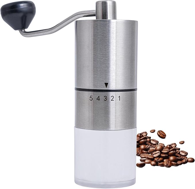 Topadorn Manual Coffee Grinder with Hand Crank Travel Coffee Bean Stainless Steel Grinder Great Gift for Home, Espresso, Office and Camping