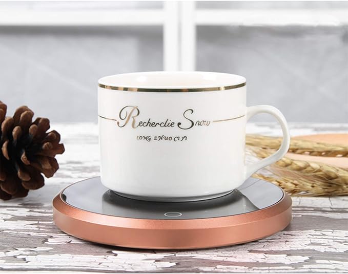 Coffee Mug Warmer - KRGMNHR 18Watt Auto Shut Off Cup Warmer for Home Office Desk Use, Electric Beverage Warmer Heating Plate for Cocoa,Tea, Water, Milk, Rose Gold