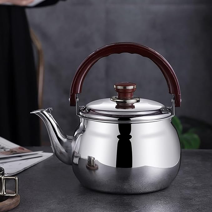 Tea kettle, Food Grade 304 Stainless Steel Tea Kettle for Stove top Whistling Teapot with Cool Touch Ergonomic Handle, Suitable for All Heat Sources(2.7L)
